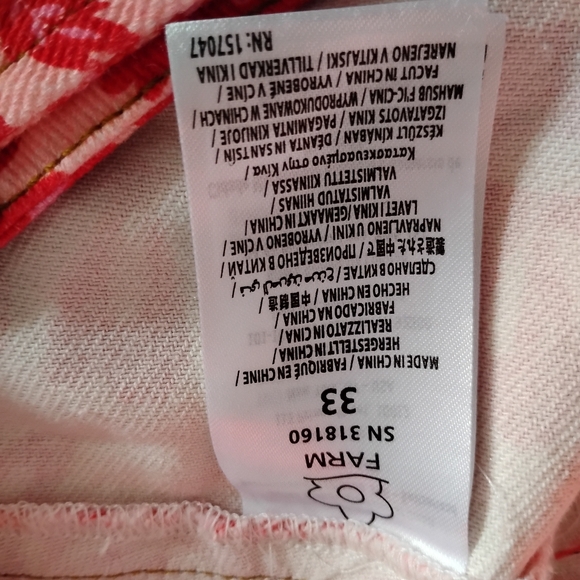 Farm Rio Red Belted Shorts 33 - Picture 12 of 12